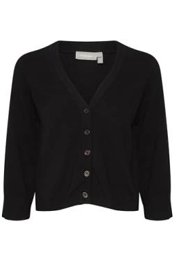 fransa FRCLIA CAR 2 Damen Strickjacke Cardigan mit V-Ausschnitt Knöpfen Regular fit, Größe:S, Farbe:Black (200113) von fransa