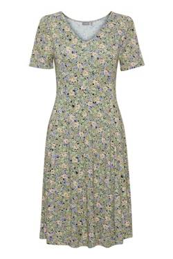 fransa FRFEDOT 1 Dress Damen Freizeitkleid Kleid mit Blumenmuster, V-Ausschnitt und kurzen Ärmeln, Größe:S, Farbe:Ultramarine AOP B (201857) von fransa
