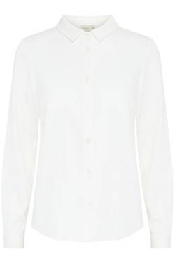 fransa FRJUSTINA Damen Bluse Hemd Langarmbluse Kragen Knopfleiste Regular fit, Größe:XXL, Farbe:Blanc de Blanc (114800) von fransa