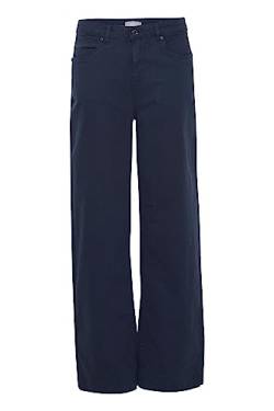 fransa FRTwill Damen Jeans Denim Hose mit Stretch 5-Pocket Wide Leg Tight Fit High Waist, Größe:40, Farbe:Navy Blazer (193923) von fransa