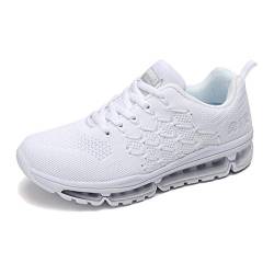 frysen Herren Damen Sportschuhe Laufschuhe mit Luftpolster Turnschuhe Profilsohle Sneakers Leichte Schuhe 1643 White 34 von frysen