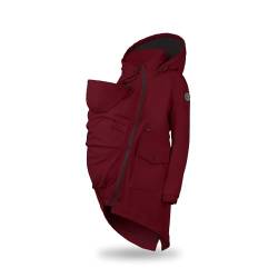 fun2bemum 5in1 PARKA Softshell Mantel,Coat,Umstandsjacke, FRONT/BACK Baby Tragejacke, Multifunktion BURGUNDY (L) von fun2bemum