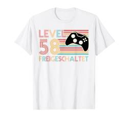 Level 58 Freigeschaltet 58.Geburtstag Mann T-Shirt von geburtstag & acht und fünfzig Jahre Geschenke