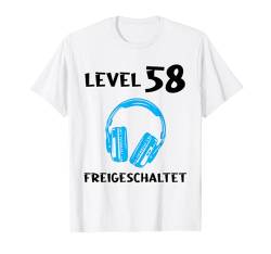 Level 58 Freigeschaltet 58.Geburtstag Mann T-Shirt von geburtstag & acht und fünfzig Jahre Geschenke