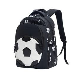 Grundschüler Fußball Rucksäcke,schulrucksack Teenager Große Kapazität Schulranzen, Wasserdichter Leichter Rucksack Für Jungen (Weiß,Casual) von generic