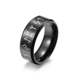 HERREN Ring Wolframstahl Modestil MENRune Rune der nordischen Wikingerschrift RETRO Ringe Schmuck Eheringe für Paare von generic