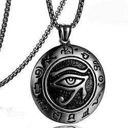 Halsketten Männer, Necklaces Boutique Men Eye of Dem-On All-Seeing-Eye,Halskette,S Amulettschmuck/Schwarz/70Cm(28In) von generic