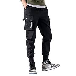 Herren Gerade geschnittene Stretch-Cargohose Arbeitshose Herren Arbeitshosen Männer mit vielen Taschen und extra verstärktem Bundhose mit Kniepolster-Taschen Cargohose von generic