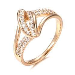 Natürliche Zirkon Braut Ehering 585 Rose Gold Mode Kreuz Kristall Ringe für Frauen Strand Party Vintage-Schmuck von generic