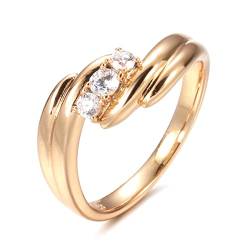 Natürliche Zirkon Braut Ehering 585 Rose Gold Mode Welle Kreuz Ringe für Frauen Strand Party Vintage-Schmuck von generic