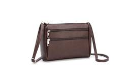 gessaci kleine Damen Schultertasche, Handtasche zum Umhängen für Geldbörse Handy, Freizeit Tasche für die Frauen (Coffee) von gessaci