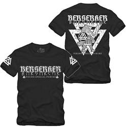 Viking - Berserker Special Forces - T-Shirt S-XXXXL Wikinger Ragnar Odin Wotan Vikings Valhalla Walhalla (Schwarz, XL) von gestofft