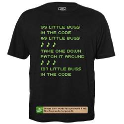 99 Little Bugs - Herren T-Shirt für Geeks mit Spruch Motiv aus Bio-Baumwolle Kurzarm Rundhals Ausschnitt, Größe XXL von getDigital