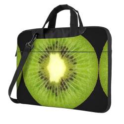 gikdlgog Kiwi Slice Print Laptop Umhängetasche Messenger Laptoptasche für Damen und Herren Mehrere Laptoptasche, Schwarz, 14 inch von gikdlgog