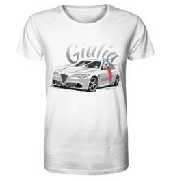 glstkrrn Giulia Quadrifoglio Skulldriver T-Shirt, Regular, Unisex, White, S von glstkrrn