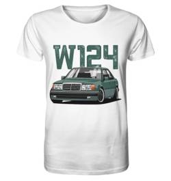 glstkrrn W124 T-Shirt, Regular, Unisex, White, XL von glstkrrn