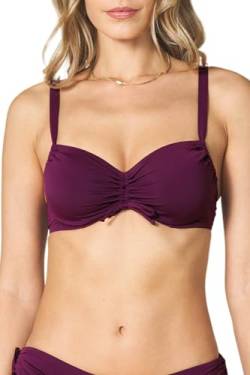 Goldenpoint Damen-Badeanzug Report, oberer Teil des Bikinis, gepolsterte Bralette mit Bügel und verstellbaren Trägern aus Mikrofaser, einfarbig, Lila, 90B von goldenpoint