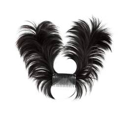 Haarteil Haargummi Messy Bun Haarspange Einfach zu verwendendes Haarteil mit Klauenclip Vielseitige Frisuren Flauschige Perücke for dünnes oder dickes Haar Haarverlängerung(Schwarz) von guiling-1986