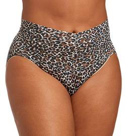 Hanky Panky Classic Leopard Plus Size Retro Thong (2X1924X)- Brown/Black von hanky panky