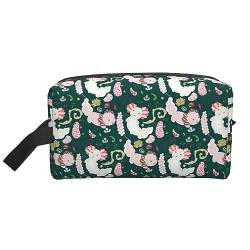 hansgo Make-up-Tasche mit niedlichem Katzen-Motiv, tragbare Reise-Wasch-Aufbewahrungstasche mit Reißverschluss, wasserdichte Kosmetiktasche, Zubehör-Organizer, Rosa Axolotl von hansgo