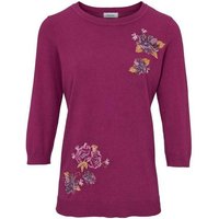 heine Troyer Heine Damen Feinstrickpullover mit Stickerei, beere von heine