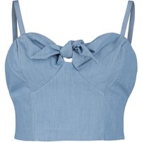 Hell Bunny Top - Utah Crop Top - XXL - für Damen - Größe XXL - blau von hell bunny