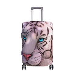hengpai Kofferhülle mit blauen Augen, weißer Tiger in Fantasy-Welt, Größe S, 45,7–50,8 cm, Mehrfarbig1, L 26-28 in von hengpai