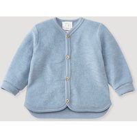 hessnatur Baby Wollfrottee Jacke Regular aus Bio-Merinowolle - blau - Größe 62/68 von hessnatur