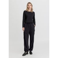 hessnatur Damen Hose Utility Relaxed aus TENCEL™ Lyocell - schwarz - Größe 36 von hessnatur