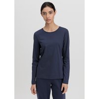 hessnatur Damen Schlafshirt Regular PURE COTTON - blau - Größe 34 von hessnatur