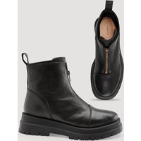 hessnatur Damen Stiefelette mit Zipper - schwarz - Größe 41 von hessnatur