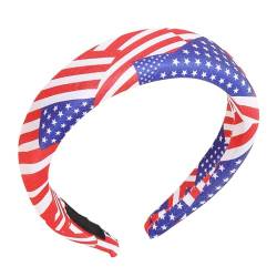 higyee Patriotisches Stirnband für Frauen,Stirnband mit amerikanischer Flagge - Rutschfester Unabhängigkeitstag-Haarreifen,Weiche Kopfbedeckungen mit amerikanischer Flagge für Strand, Par, Yoga, von higyee