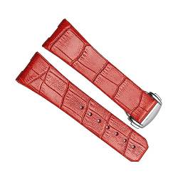 honyeuk 17mm 23mm Echtes Leder Uhrenarmband Für Omega Constellation Double Eagle Serie Männer Frauen Armbänder Armband(Red,23mm) von honyeuk