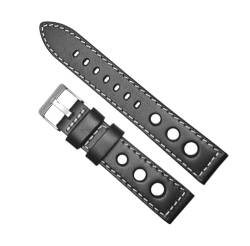 honyeuk Echtes Lederarmband für Uhrenarmbänder aller Marken. Schwarzbraunes Armband(Black,22mm) von honyeuk