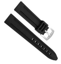 honyeuk Fluorkautschuk-Uhrenarmband, Schnellverschluss-Uhrenarmbänder, wasserdichtes Armband, Ankunftsband(Black-Silver Buckle,24mm) von honyeuk