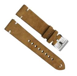 honyeuk Lederarmband Vintage handgefertigte Nähte Uhrenarmband für Männer Frauen Uhr Ersatzband(Tan,20mm) von honyeuk