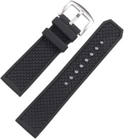 honyeuk Texturiertes Gummi-Uhrenarmband Für Cartier Caliber Dot, Wasserdichtes Band, Silikon-Uhrenarmband Mit Dornschließe(Black,23mm) von honyeuk