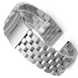 hoosouk Metall-Uhrenarmband, Premium-Uhrenarmband aus massivem Edelstahl für Männer und Frauen(Silver01,26mm) von hoosouk