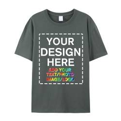 Personalisiertes T-Shirt mit Fototext und Logo, personalisiertes T-Shirt für Herren, Damen und Kinder, Night Grey, XX-Large von huale POD