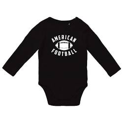 huuraa Baby Body American Football Ball Mädchen und Jungen Strampler Größe 68 Black mit Motiv für alle Football Fans Geschenk Idee für Neugeborene und Kleinkinder von huuraa