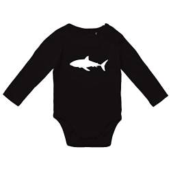 huuraa Baby Body Hai Silhouette Mädchen und Jungen Strampler Größe 68 Black mit Motiv für alle Tierfreunde Geschenk Idee für Neugeborene und Kleinkinder von huuraa