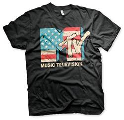 MTV - T-Shirt MTV Distressed USA-Flag L - Noir von hybris