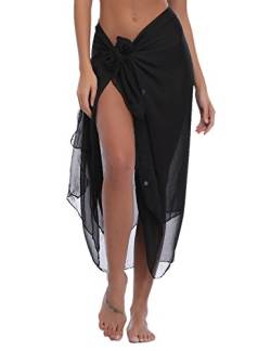 iClosam Damen Strandkleid Bikini Cover up 2019 Sommer Bikini Kleid Damen Pareos & Strandkleider,Multifunktional,Durchsichtig, #1schwarz von iClosam