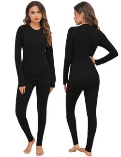 iClosam Thermounterwäsche Set Damen Skiunterwäsche Atmungsaktiv Funktionsunterwäsche Winter Warme Unterwäsche Frauen Thermo Oberteil und Leggings Funktionswäsche Flexibel von iClosam