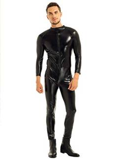 iEFiEL Männer Sexy Wetlook Catsuit Gothic Ganzanzug Herren Bodysuit Kostüm (M) von iEFiEL