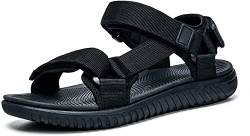 iNTLPPY Wandersandalen Damen Sportsandalen - Verstellbare Klettbänder Rutschfeste Sandalen für Damen mit Fußgewölbeunterstützung-Schwarz 41 von iNTLPPY