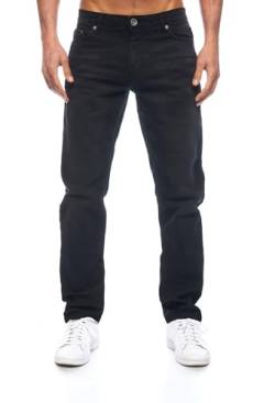 iProfash Herren Jeans Hose Stretch Übergröße 5 Jeanshose Straight-Cut Regular Fit 305 (305-Jeans) Schwarz W34 / L32 von iProfash