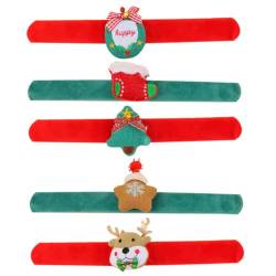 ibasenice 10 Stk Klapparmband Kinderspielzeug weihnachtsspielzeug kinder Weihnachts-Armbänder mit Druckknöpfen Christbaumschmuck Spielzeuge Kinderbedarf Weihnachts-Slap-Bands Plastik von ibasenice