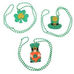 ibasenice 3St Klee-Halskette Halsketten St. Patricks Day Halsband Saint Patrick Halskette deko irish's day party versorgung st patricks day party favors Perlen schmücken Irland Korn von ibasenice