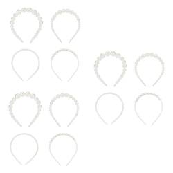 ifundom 12 Stk Perlen Stirnband Set Stirnband Mit Perlen Für Die Braut Haarbänder Für Damenhaar U- Perlenstirnbänder Für Mädchen Damenanzüge Fräulein Imitationsperlen Cosplay Schal Weiß von ifundom